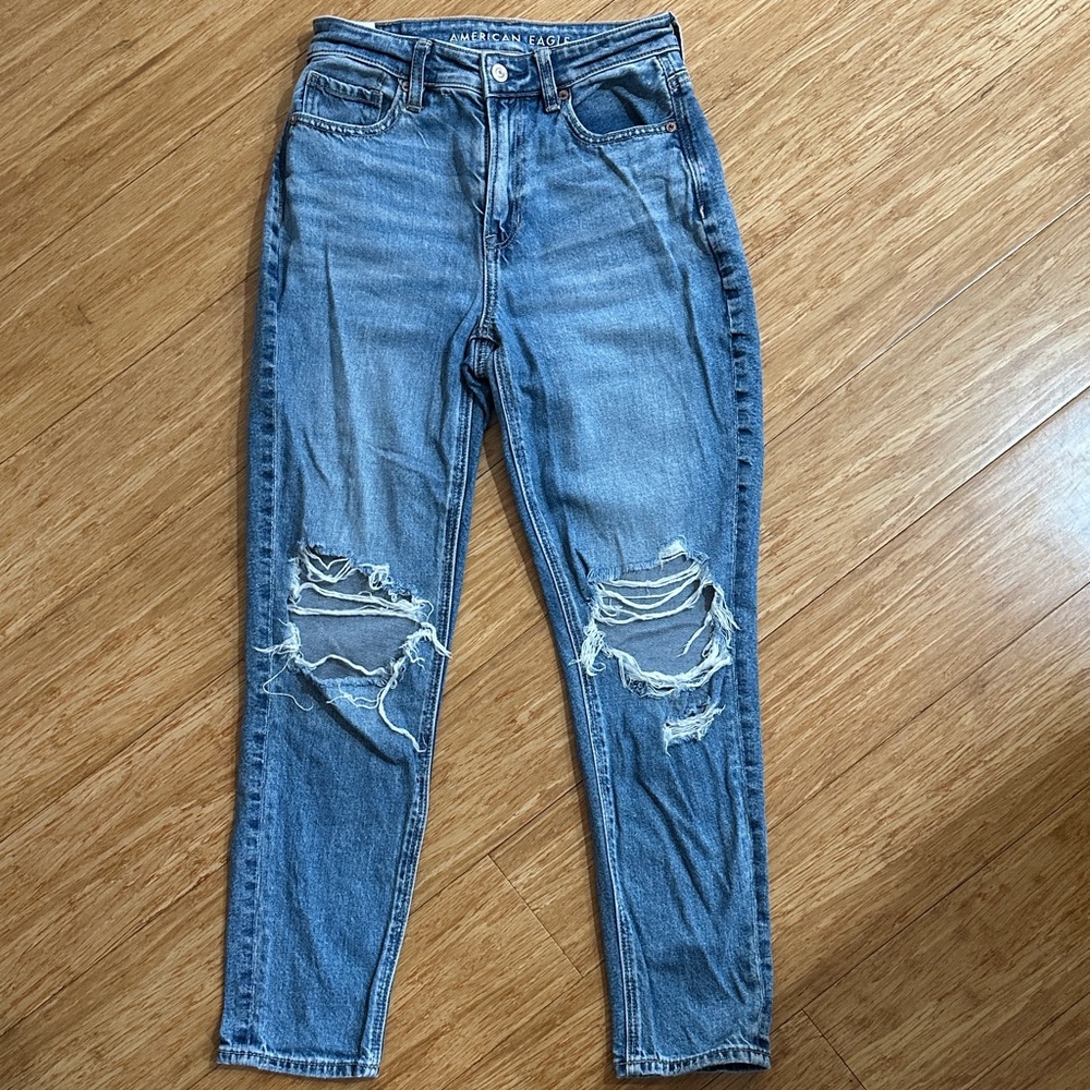 American Eagle Outfitters Distressed Light Blue Skinny Jeans